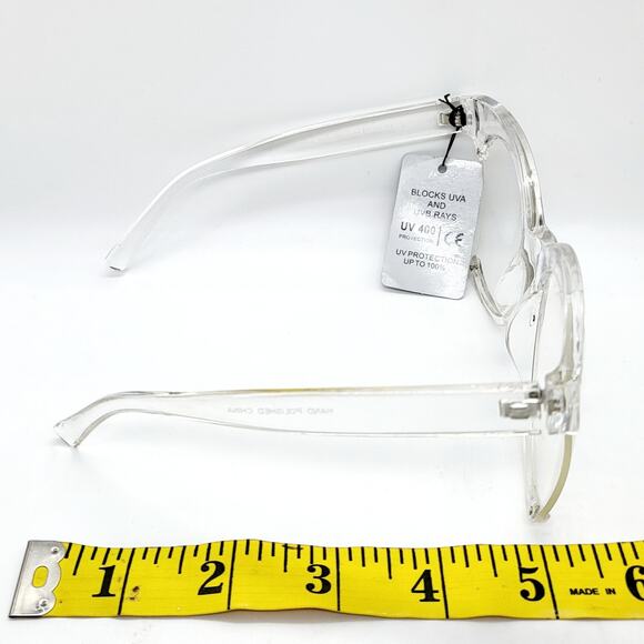 Cat Eye Oversized Clear and Transparent Lightweight Glasses - Picture 9 of 9